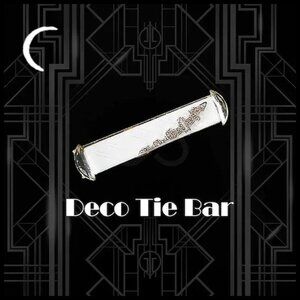 50s Tie Bar White Marcasite Look Retro Necktie Clip